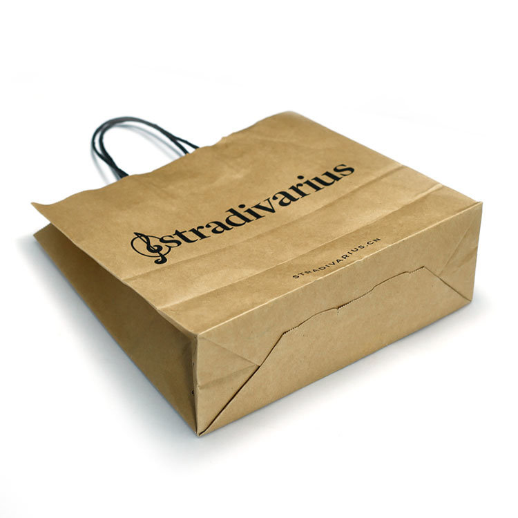 牛皮紙可重複使用購物袋時尚設計帶提手紙袋