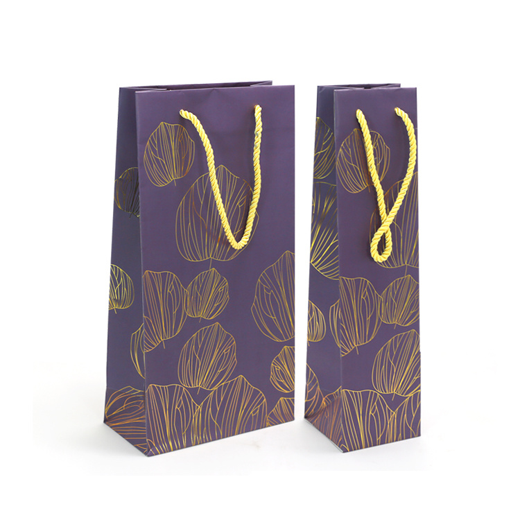 Hot Selling High Quality Customized Logo Printed Paper Wine Bags