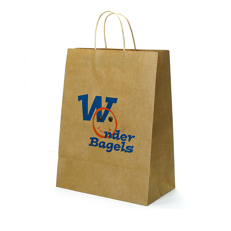 Kraft opakovane použiteľné nákupné tašky Módne dizajnové papierové tašky s rúčkami