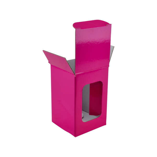 Promoasje Corrugated Paper Printing Promoasje Gift Wine Glass Storage Packaging Box foar twa flesse