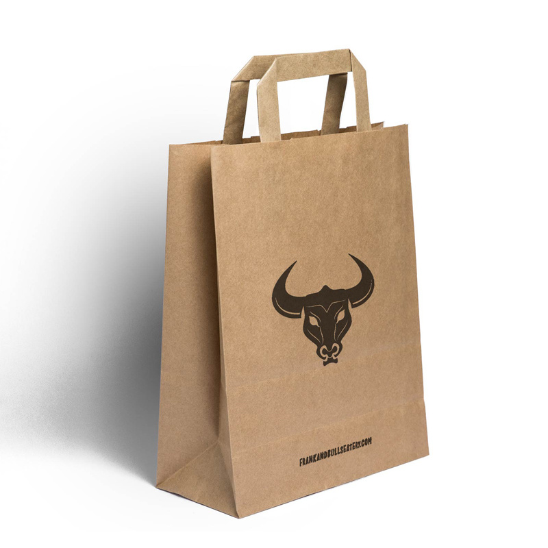 Eco-Friendly Ink Printed Kraft Shopping Bags for Boutique