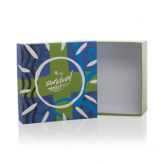Caixa de regal de paper de cartró rígid gris de moda de luxe personalitzada amb tapa
