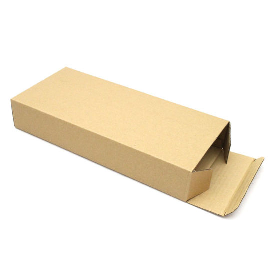 Kapal Simpleng Murang Corrugated Board Kraft Pencil Box Double Tuck Customized Plain Color