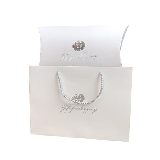 Sliver Stamping Rose Design Gift Packaging Pillow Box Belian Pukal