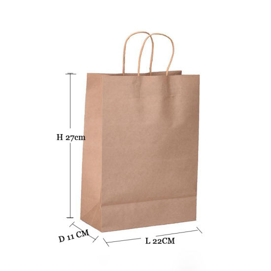 Veľkoobchodný predaj obyčajných tašiek bez potlače 80GSM kraft papierových tašiek