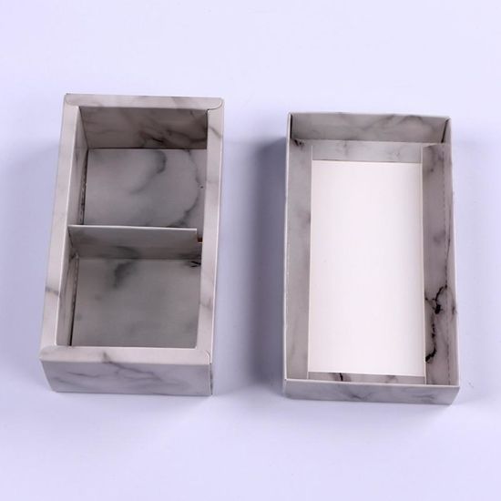 大理石花紋復古喜糖盒2層牛皮紙禮品月餅蛋餅牛軋餅乾盒烘焙曲奇盒
