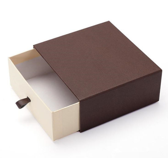 Boaty fitehirizana fehin-kibo lehilahy Brown Gift Packaging Box Organizer Drawer Shaped Wallet Box Case