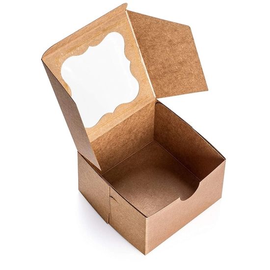 ब्राउन बेकरी इको-मैत्री कागज बोर्ड गत्ता उपहार क्राफ्ट पेपर डोनट प्याकेजिङ्ग बक्स
