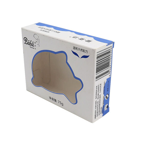 天然肥皂包裝的窗口象牙色紙彩盒標誌設計