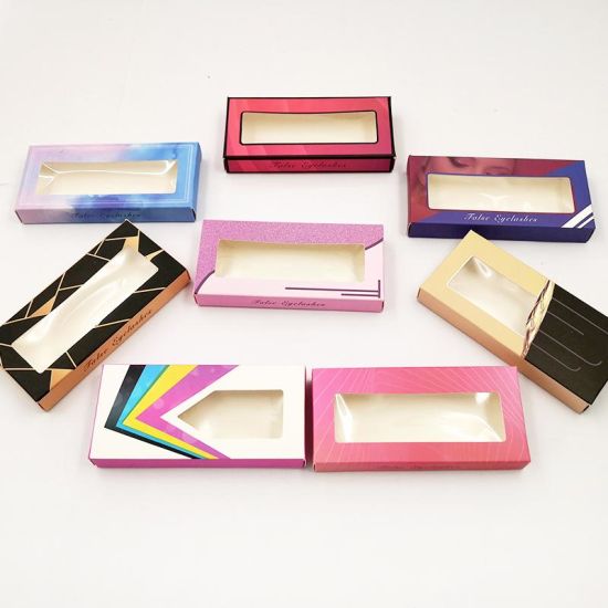 New Packing Box for Eyelash Package Paper Box Color Carton with Tray Eyelashes DIY Custom Logo Flash Packing