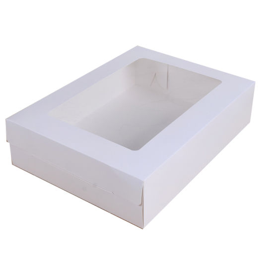 Schlichte weiße Gesichtsmaskenbox mit transparentem PVC-Fenster, gummifrei