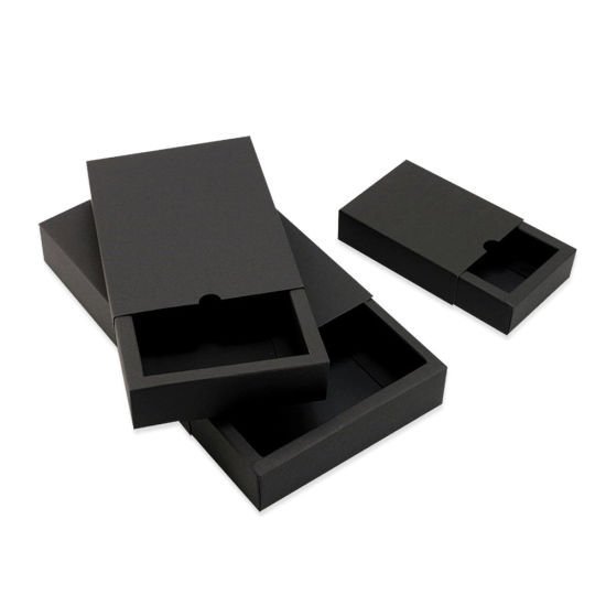 Murang Black Paper Soap Packaging Box Pure Color Fancy Paper Drawer Soap Boxes